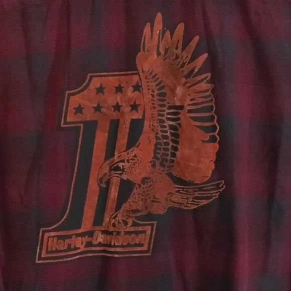 Harley-Davidson Men's Red Plaid Short Sleeve Shirt XLarge - Picture 4 of 7